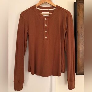 REI Women's Long Sleeve Henley Top - Rust